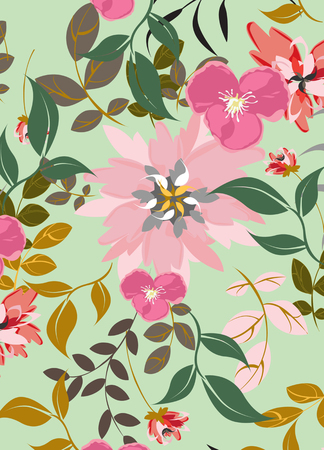Succulent Plants Seamless Floral Pattern Background - Illustrationのイラスト素材