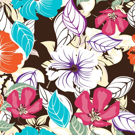Seamless  flower illustration  floral pattern texture artのイラスト素材