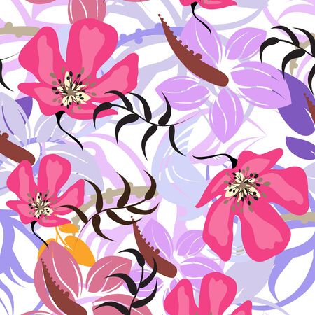 Seamless  flower illustration  floral pattern texture artのイラスト素材