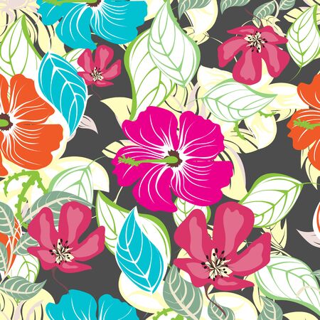 Seamless  flower illustration  floral pattern texture artのイラスト素材