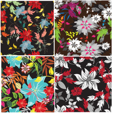 Seamless  flower illustration  floral pattern texture artのイラスト素材