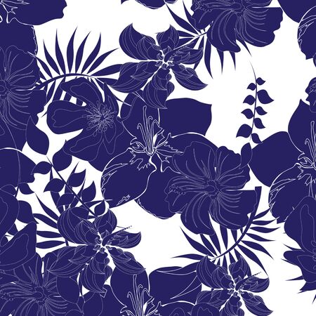 Seamless  flower illustration  floral pattern texture artのイラスト素材
