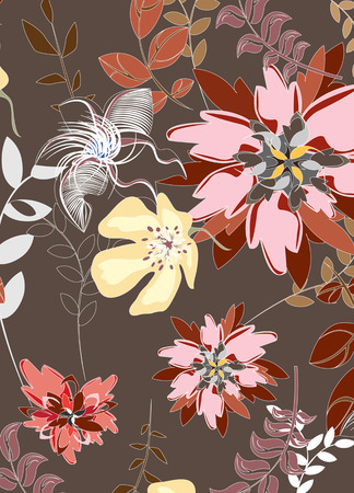 Seamless  flower illustration  floral pattern texture artのイラスト素材