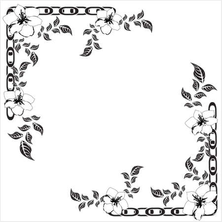 Vector chainge flower floral frame - Illustration decorのイラスト素材