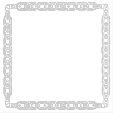 Vector metallic chain frame background  black and withe - Illustrationのイラスト素材