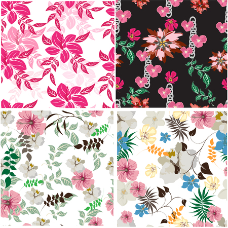 Seamless  flower illustration  floral pattern texture artのイラスト素材