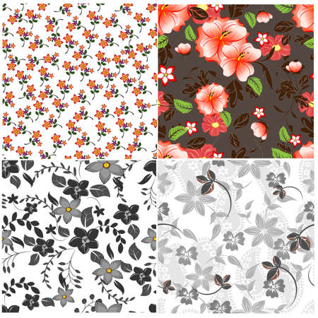 Seamless vector illustration with flower patternsのイラスト素材