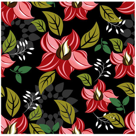 seamless flowers patternのイラスト素材