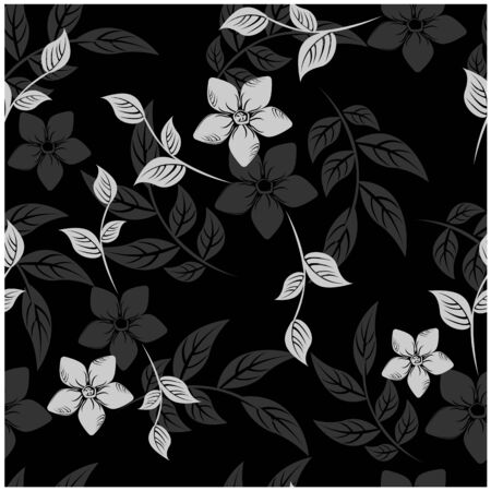 Vector abstract background seamless flowers and floral patternのイラスト素材