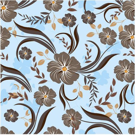 Vector abstract background seamless flowers and floral patternのイラスト素材