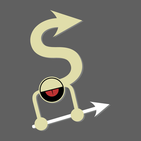 Alphabet S monster characters. Suitable for decoration, character design, background, sticker, coloring book.のイラスト素材