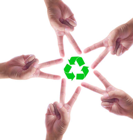 recycle sign in hand make star