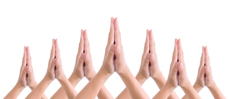 put hands together in saluteの写真素材