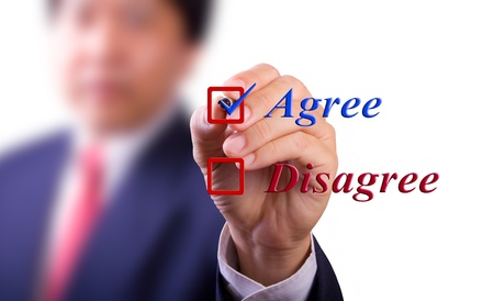 business man choose agree wordの写真素材