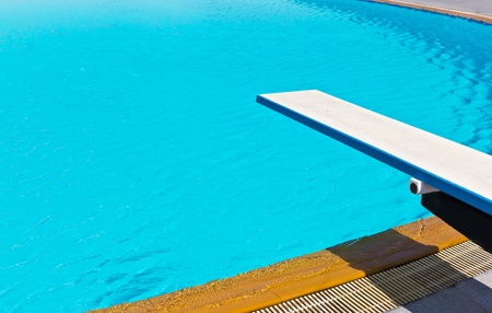 springboard on swimming poolの写真素材