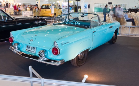 Bangkok-Dec 01: Classic car Ford Thunderbird made in USA, year 1955 Display at Thailand...