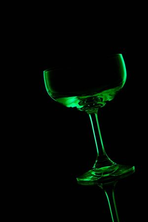 wine glass on black backgroundの写真素材