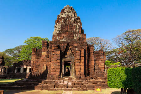 pimai castle, historical park  and ancient castle in thailandのeditorial素材