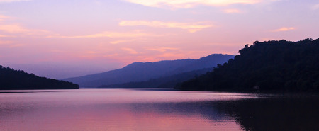beautiful lake after sunset