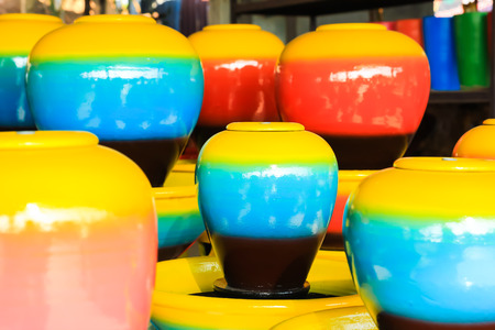 colorful jarsの写真素材