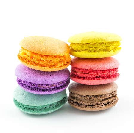 macaroons isolated on white backgroundの写真素材