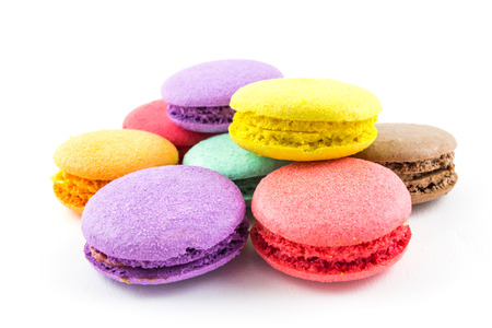 macaroons isolated on white backgroundの写真素材