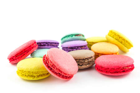macaroons isolated on white backgroundの写真素材