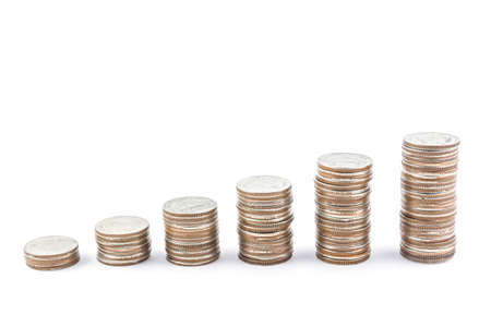 money coin isolated on white backgroundの写真素材