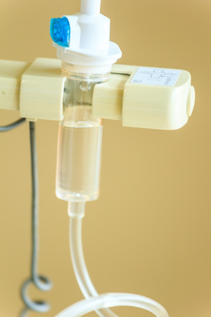 drop of saline solution equipmentの写真素材