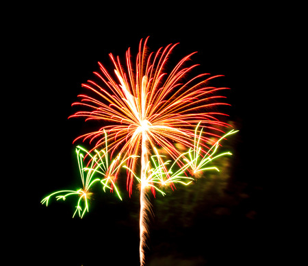 fireworks on black sky backgroundの写真素材