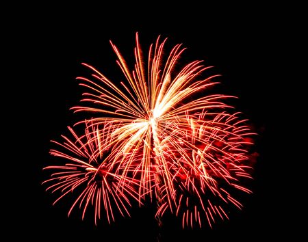 fireworks on black sky backgroundの写真素材