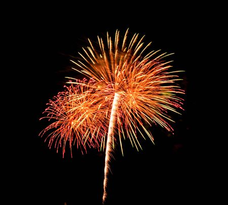fireworks on black sky backgroundの写真素材