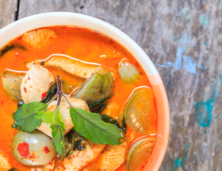 chicken red curry, delicious thai cuisineの写真素材