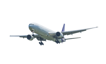 Commercial plane isolated on white background の写真素材