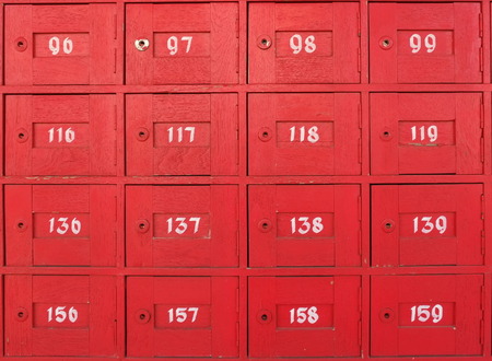 Postbox red old postal small one.の写真素材