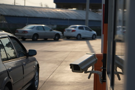 CCTV cameras for the parking of cars in the parking lot.
