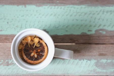 Hot tea from lemon and jasmine.の写真素材