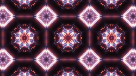 multi color mandala with glowing colors, colorfull kalaidoscopes with nice abstract pattern, geometric patternの写真素材