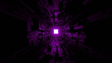 futuristic space tunnel corridor with nice glowing shine background 3d rendering