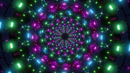 round shaped lights with nice glow design work background, abstract glowing lights wallpaper 3d rendering 3d illustraionの写真素材