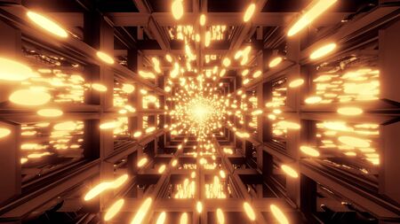 glowing golden particle background wallpaper 3d illustration