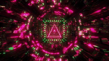 abstract reflection background with red triangle wireframe design 3d rendering wallpaperの写真素材