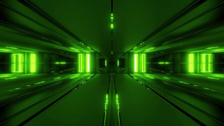 clean futuristic cool ci-fi tunnel 3d illustration background wallpaperの写真素材