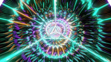 abstract colorful multicolor triangle and shapes design 3d illustration wallpaper background