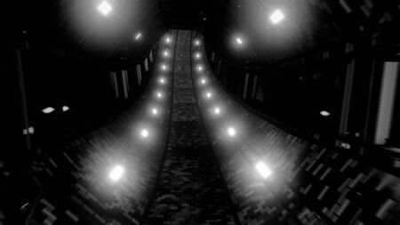 fantasy dungeon tunnel corridor with bricks texture and glass windows 3d illustration wallpaper...