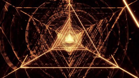 abstract glowig wireframe triangle design with dark abstract background 3d illustration wallpaper