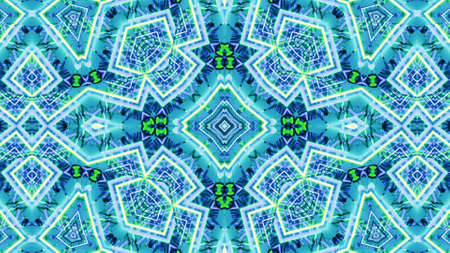 Soothing Blue-Green Light Polygonal Dimension 3d illustration background