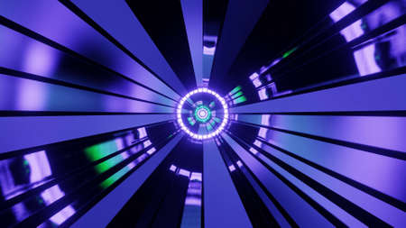 Fluorescent Ring Purple Vortex  3d illustration backgroundの写真素材