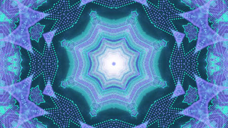 Star shaped neon dots 3d illustration kalaidoscope background wallpaperの写真素材