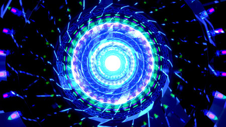 Rotating round abstract colorful 3d illustration wallpaper background artwork
